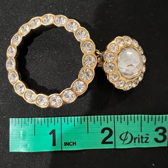 Dazzling Authentic Vintage Christian Dior Full Crystal Hoop Earrings. MInt Cond. - Picture 4 of 4